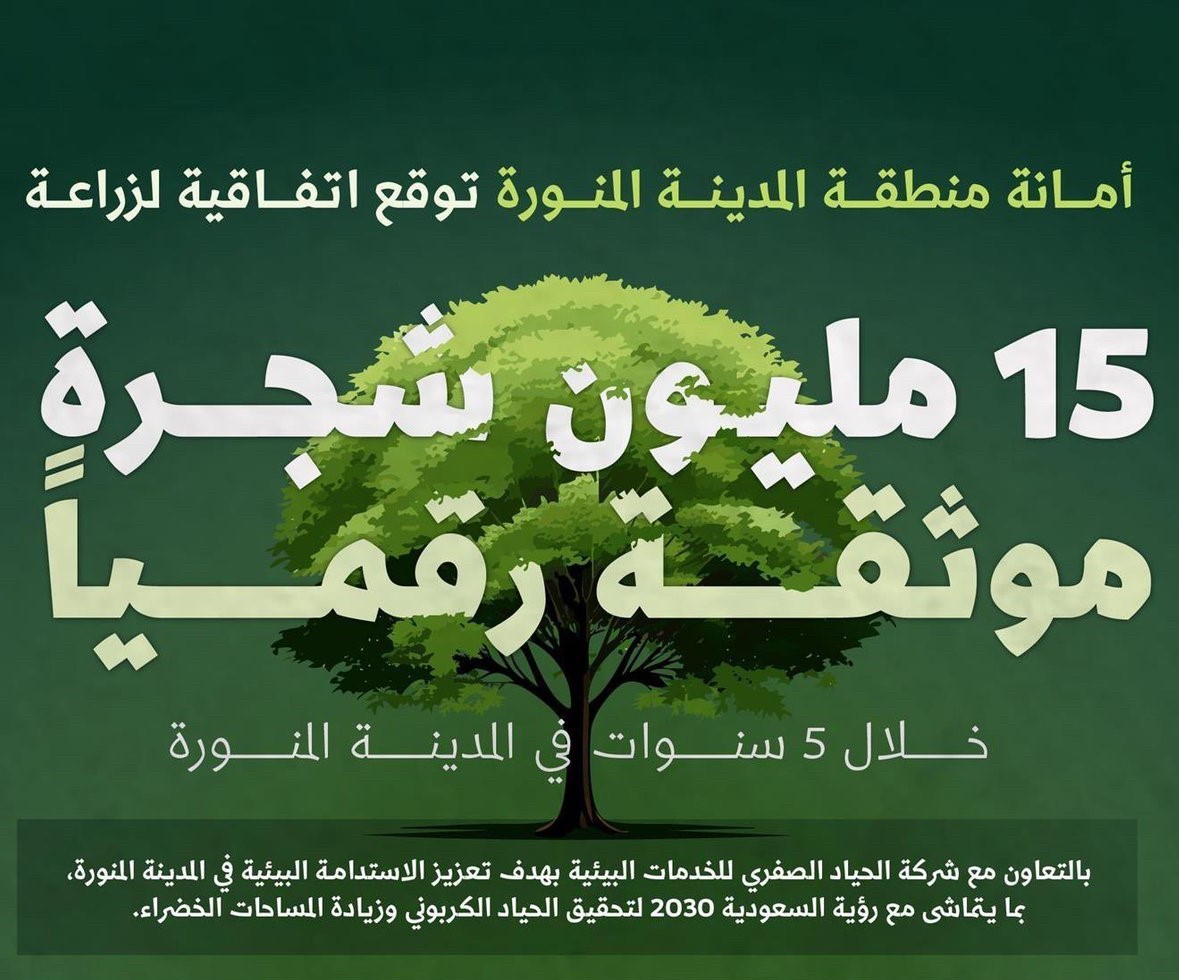 مشروع زراعة 15 مليون شجرة بالمدينة المنورة